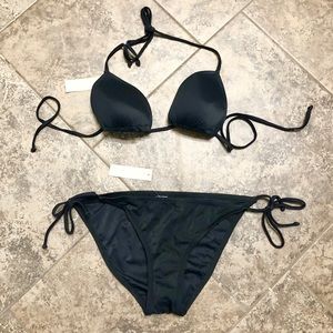 J.CREW Black Adjustable String Bikini